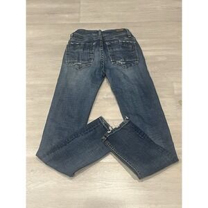 Women's Stella BKE Denim Mid-Rise Distressed Cotton Blue Jeans Slim 25x31